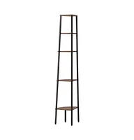 5-Tier Corner Shelf Dark Brown and Black 17.9"x12.4"x70.9"