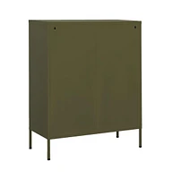 vidaXL Storage Cabinet Olive Green 31.5"x13.8"x40" Steel