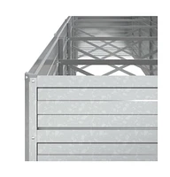 Garden Raised Bed 189"x31.5"x30.3" Galvanized Steel Silver