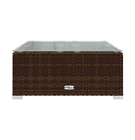 vidaXL 3 Piece Patio Lounge Set with Cushions Brown Poly Rattan