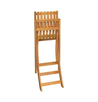 vidaXL Folding Patio Bar Stools 2 pcs Solid Wood Acacia