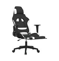 Massage Gaming Chair for Adult, Reclining Computer Chair with Footrest and Headrest, Height Adjustable Office Chair with 360°-Swivel Castors