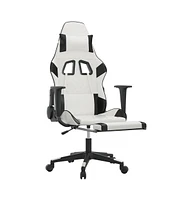 vidaXL Gaming Chair with Footrest and Faux Leather