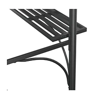 Bbq Gazebo with Side Shelves Anthracite 86.6"x45.3"x90.6" Steel