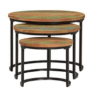 vidaXL Nesting Tables 3 pcs Solid Wood Reclaimed