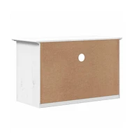 vidaXL Tv Stand with 2 Drawers Bodo White 36"x17.5"x22" Solid Wood Pine