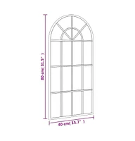 vidaXL Wall Mirror Black 15.7"x31.5" Arch Iron