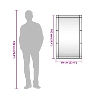 vidaXL Wall Mirror Black 23.6"x39.4" Rectangle Iron
