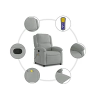 vidaXL Massage Recliner Chair Light Gray Velvet