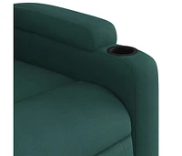 Massage Recliner Chair Dark Green Fabric