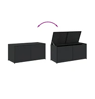 Garden Storage Box Black 74.8 Gal Poly Rattan