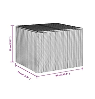 Garden Storage Box Gray 76.9 Gal Poly Rattan