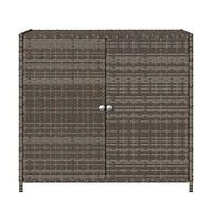 vidaXL Patio Storage Cabinet Gray 32.7"x17.7"x29.9" Poly Rattan