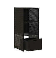 vidaXL Patio Storage Cabinet 19.7"x21.7"x45.3" Poly Rattan