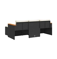 vidaXL 3 Piece Patio Sofa Set with Cushions Poly Rattan