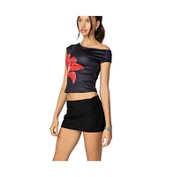 Edikted Womens Firelily Asymmetric Top