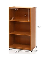 Slickblue 3-Shelf Bookcase for Storage and Display Living Room or Office