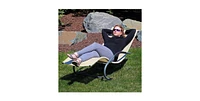 Slickblue Modern Rocking Chaise Lounger Patio Chair with Pillow for Outdoor Relaxation