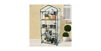 Slickblue Durable 4-Tier Plant Stand Greenhouse with Zippered Pvc Cover