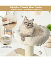 Gymax 68.5'' Cat Tree Condo 4-Layer Wooden Kitten Activity Tower w/ Sisal Posts