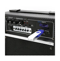Pyle 300W Bluetooth Portable Pa Speaker System with Mic, Fm Radio, Rechargeable Battery