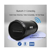 Pyle Wireless Bluetooth Tube BoomBox Speaker System with Rechargeable Battery, Aux Input, 40W Power