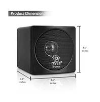 Pyle 3" Mini Cube Bookshelf Speakers, Full Range, 100W Power, Black (Pair)