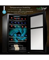 NutriChef Wine Chilling Refrigerator, 33-Bottle Capacity, Digital Touch Control, Compressor Cooling, Led Display