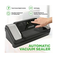 NutriChef Deluxe Vacuum Sealer with Front Handle and Roll Cutter for Food Storage (Black)