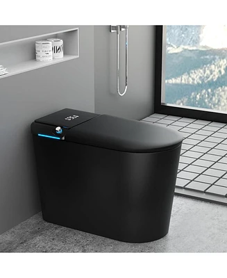 Lalahoo Smart Toilet with Tank Built in, Dual Auto Power Flush, Auto Open & Close, Foot Sensor Operation