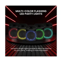 Pyle 15" Active & Passive Pa Speaker Combo System with Bluetooth, Led Lights & Remote Control