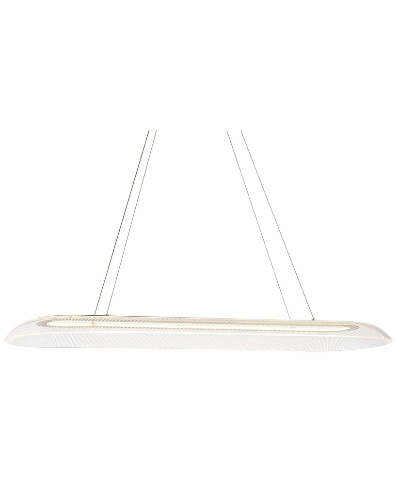 Possini Euro Design Muir 43 1/2" Modern Pendant Ceiling Light Fixture Dining Room Over Table Kitchen Island Foyer Hanging Linear Led Dimmable Clear Sa