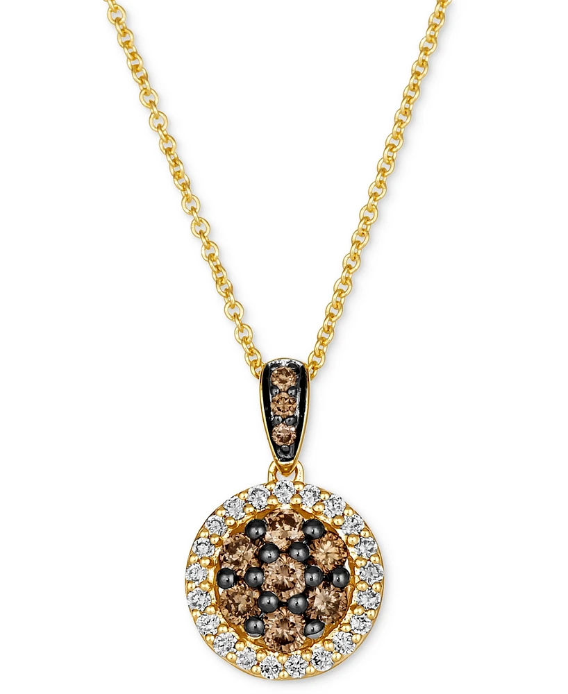 Le Vian Chocolate Diamond (1/3 ct. t.w.) & Nude Diamond (1/6 ct. t.w.) Pendant 20" Necklace in 14k Honey Gold