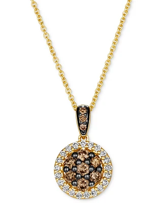 Le Vian Chocolate Diamond (1/3 ct. t.w.) & Nude Diamond (1/6 ct. t.w.) Pendant 20" Necklace in 14k Honey Gold