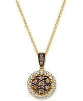 Le Vian Chocolate Diamond (1/3 ct. t.w.) & Nude Diamond (1/6 ct. t.w.) Pendant 20" Necklace in 14k Honey Gold