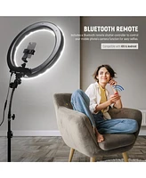 Neewer Ring Light 18inch Kit: 55W 5600K Professional Led with Stand and Phone Holder, Soft Tube & Bag for Tattoo Lash Extension Barber Makeup Artist S