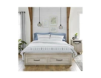 Slickblue Farmhouse Platform Bed with Storage Drawers for Stylish and Practical Bedroom Organization