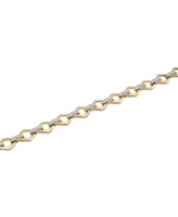 Diamond Pave Round Link Bracelet (1/4 ct. t.w.) in 14k Gold-Plated Sterling Silver, Exclusively at Macy's