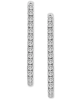 Diamond Open Rectangle Small Hoop Earrings (1/2 ct. t.w.) 14k Yellow or White Gold, Created for Macy's