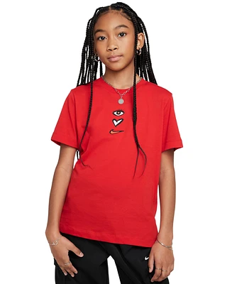 Nike Big Kids Sportswear Short-Sleeve Cotton T-Shirt