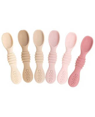 Sperric Silicone Baby Spoons First Stage Infant Feeding Spoon for Led Weaning Bpa Lead Phthalate and Plastic Free, Great Gift Set Multicolor 6 Pa