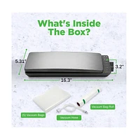 NutriChef Automatic Vacuum Sealer System with Digital Controls and Reusable Bags (Stainless Steel)