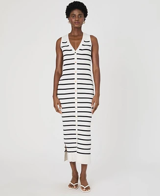 French Connection Women's Nadina Striped Sleeveless Rib-Knit Dress