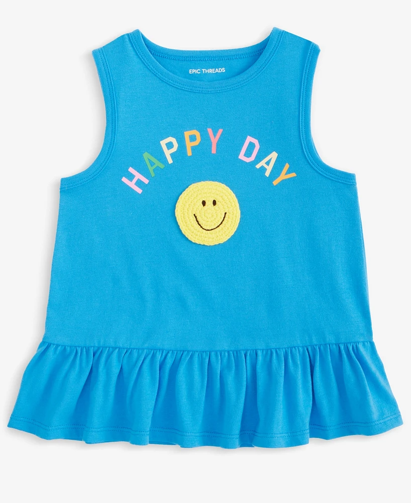 Epic Threads Toddler Girls Happy Day Ruffled Tank Top, Exclusively at Macy's
