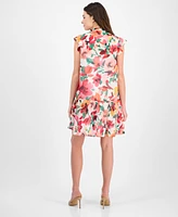 julia jordan Women's Floral-Print Ruffle-Sleeve Mini Dress