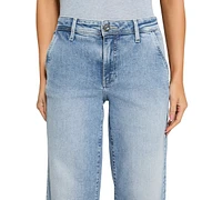 Guess Women's Zoya Faded Mid-Rise Wide-Leg Jeans