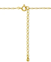 Giani Bernini Lab-Created Green Quartz & Cubic Zirconia Fish Pendant Necklace 18k Gold Over Sterling Silver, 16" + 2" extender, Exclusively at Macy