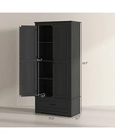 Aosom Homcom 69" Tall Kitchen Storage Cabinet with Adjustable Shelves