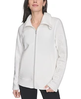 Calvin Klein Women's Active Tech Fleece Mock-Neck Jacket