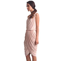 Pia Gladys Perey Women's Assymetrical Neckline Draped Cocktail Dress